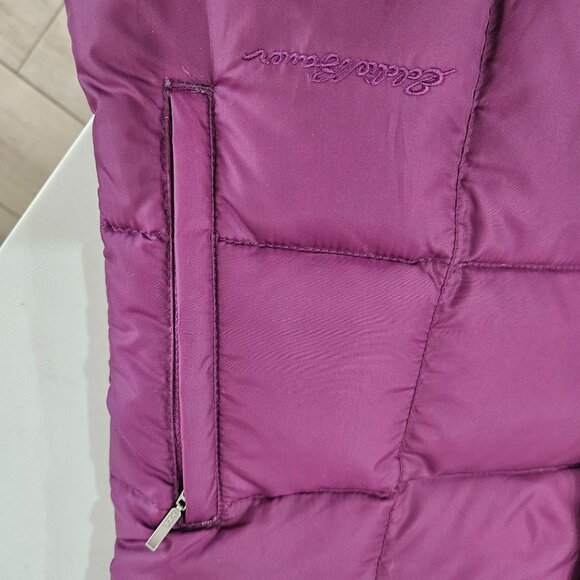 Eddie Bauer Womens Goose Down Puffer Vest Small Plum Purple Polyester - Picture 4 of 11